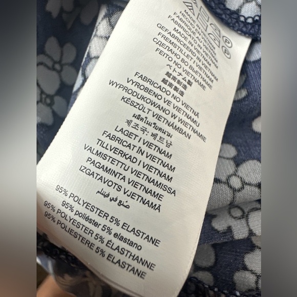 Michael Kors Womens Floral Tie Waist Ruffled Dress Size XS Flutter Sleeve Blue - Picture 5 of 9